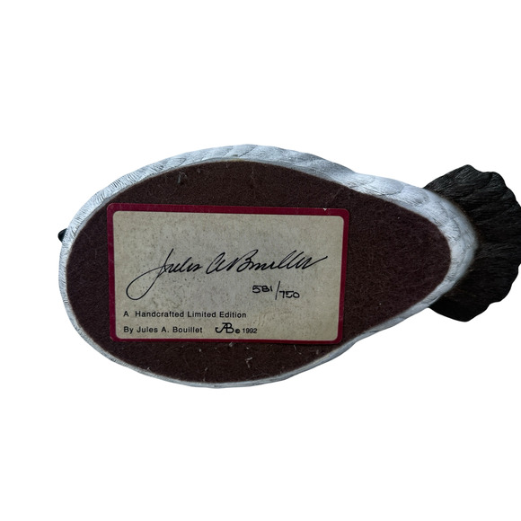 Vintage Jules A Bouillet Bufflehead Duck Decoy Resin Limited Edition 750 READ - Picture 8 of 12